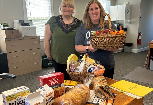 WSCW Presents Appreciation Basket to Cheryl Haas